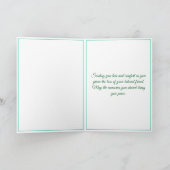 Modernes Aquamarines Beileid für Blumenbeete mit V Karte (Innenseite)