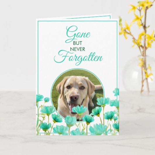 Modernes Aquamarines Beileid für Blumenbeete mit V Karte (Gelbe Blume)