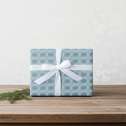 Modernes Aquamarines Blau- und Sommergrün-Muster Geschenkpapier Set