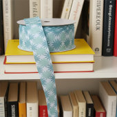 Modernes Aquamarines blaues Abstraktes Blumenmuste Ripsband