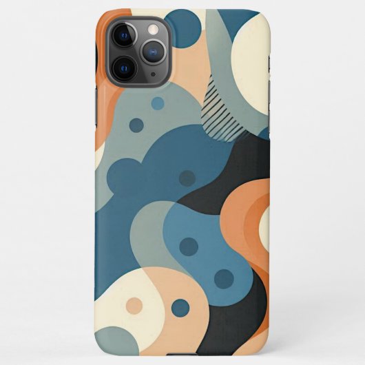 Modernes Aquamarines blaues Orange Grau Schwarz Ku iPhone Hülle (Rückseite)