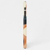 Modernes Aquamarines blaues Orange Grau Schwarz Ku iPhone Hülle (Linke Seite)