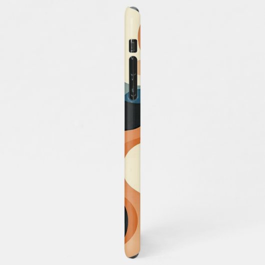 Modernes Aquamarines blaues Orange Grau Schwarz Ku iPhone Hülle (Linke Seite)