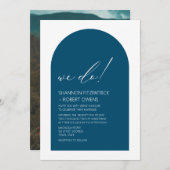 Modernes Aquamarines Blue Arch Foto Einladung (Vorne/Hinten)