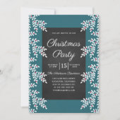 Modernes Aquamarines Blue Christmas Party Chalkboa Einladung (Vorderseite)