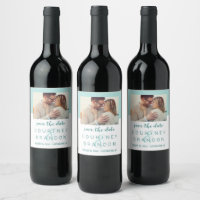 Modernes Aquamarines Blue Green Wedding Foto Save