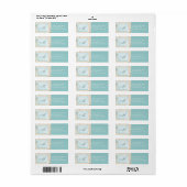 Modernes Aquamarines Blue & Tan Floral Monogram Ad (Vorne)