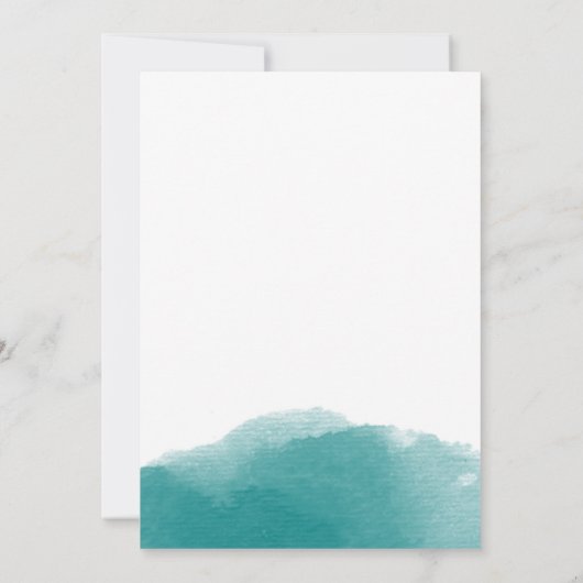 Modernes Aquamarines Blue Watercolor Brautparty la Einladung (Rückseite)