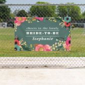 Modernes Aquamarines Blumenmuster Rosa Großes Brau Banner (Insitu)