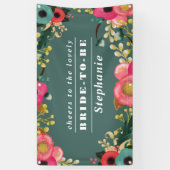 Modernes Aquamarines Blumenmuster Rosa Großes Brau Banner (Vertikal)