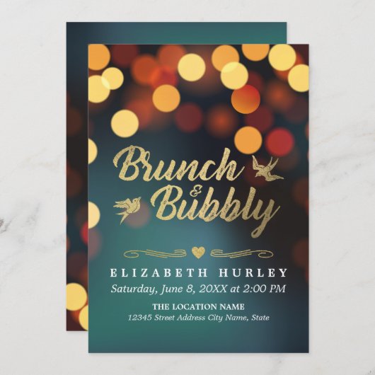 Modernes Aquamarines Brautparty Einladung (Vorne/Hinten)