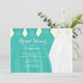 Modernes Aquamarines Bridesmaier Bride Dress Braut Einladung (Stehend Vorderseite)