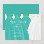 Modernes Aquamarines Bridesmaier Bride Dress Braut Einladung (Vorne/Hinten)