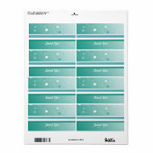 Modernes Aquamarines Dankeschön-Label (Vorne)