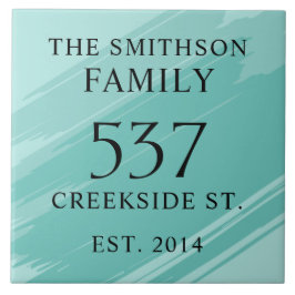 Modernes Aquamarines Datum etablierte Adresse Hous Fliese