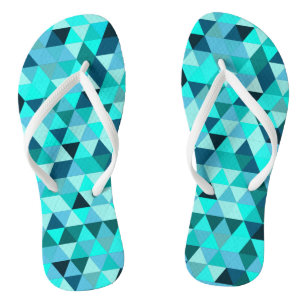 Modernes Aquamarines Dreiecksmuster Badesandalen