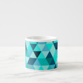 Modernes Aquamarines Dreiecksmuster Espressotasse (Vorderseite)