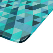 Modernes Aquamarines Dreiecksmuster Schneidebrett (Ecke)