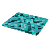 Modernes Aquamarines Dreiecksmuster Schneidebrett (Ecke)
