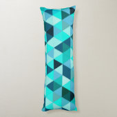 Modernes Aquamarines Dreiecksmuster Seitenschläferkissen (Rückseite (Vertikal))