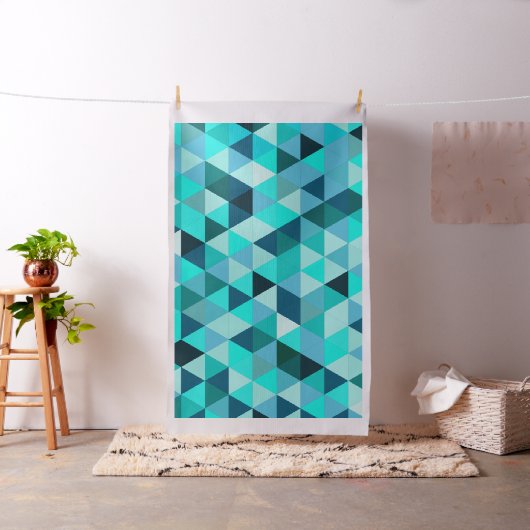 Modernes Aquamarines Dreiecksmuster Stoff (Beispiel)