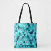 Modernes Aquamarines Dreiecksmuster Tasche (Vorderseite)