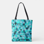 Modernes Aquamarines Dreiecksmuster Tasche (Rückseite)