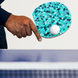 Modernes Aquamarines Dreiecksmuster Tischtennis Schläger
