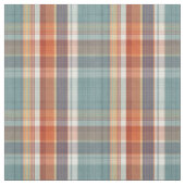 Modernes Aquamarines dunkelblaues Orange Kariertes Stoff (Muster)