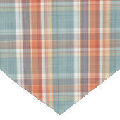 Modernes Aquamarines dunkelblaues Orangenweißes Ka Mittelgroßer Tischläufer (Ecke)