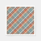 Modernes Aquamarines dunkelblaues Orangenweißes Ka Serviette (Vorderseite)