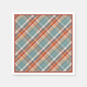 Modernes Aquamarines dunkelblaues Orangenweißes Ka Serviette (Vorderseite)