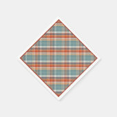 Modernes Aquamarines dunkelblaues Orangenweißes Ka Serviette (Ecke)