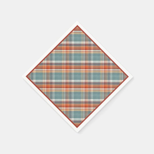 Modernes Aquamarines dunkelblaues Orangenweißes Ka Serviette (Ecke)