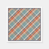 Modernes Aquamarines dunkelblaues Orangenweißes Ka Serviette (Vorderseite)