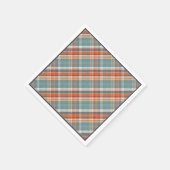 Modernes Aquamarines dunkelblaues Orangenweißes Ka Serviette (Ecke)