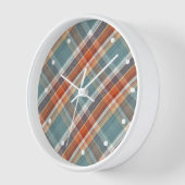 Modernes Aquamarines dunkelblaues Orangenweißes Ka Uhr (Winkel)