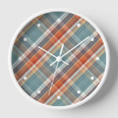 Modernes Aquamarines dunkelblaues Orangenweißes Ka Uhr (Vorderseite)