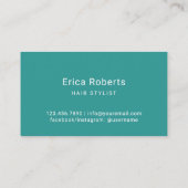 Modernes Aquamarines Feather & Gold Scissan Friseu Visitenkarte (Rückseite)