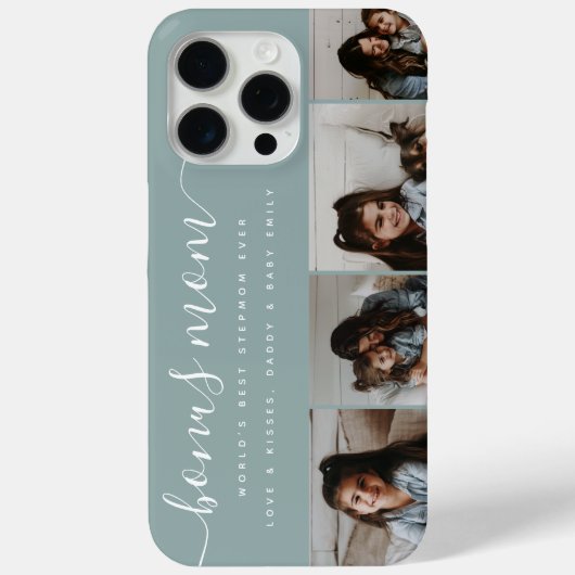 Modernes Aquamarines Foto Bonus Mama Mothers Day Case-Mate iPhone Hülle (Rückseite)