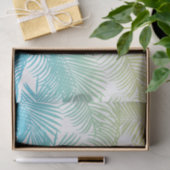 Modernes aquamarines gelbes tropisches Palmemuster Seidenpapier (Geschenk)