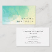 Modernes aquamarines gelbes visitenkarte (Vorne/Hinten)