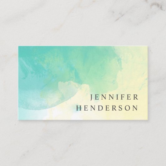 Modernes aquamarines gelbes visitenkarte (Vorderseite)