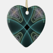 Modernes Aquamarines geometrisches Fraktal Kunstgr Keramik Ornament (Rechts)