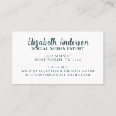 Modernes Aquamarines Gold Glitzer Marble Agate Visitenkarte (Rückseite)