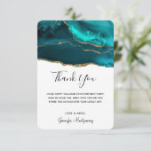 Modernes Aquamarines Gold & White Agate Dankeskarte (Stehend Vorderseite)