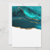 Modernes Aquamarines Gold & White Agate Geburtstag Einladung (Rückseite)