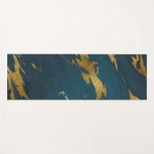 Modernes Aquamarines Goldmarmor Yogamatte (Vorderseite (Horizontal))