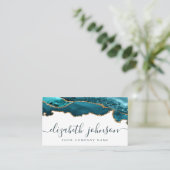 Modernes Aquamarines Green Gold Glitzer Agate Marb Visitenkarte (Stehend Vorderseite)