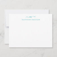 Modernes Aquamarines Green Script Monogram Swash S